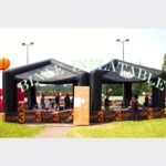 5x5m Printing Outdoor Inflatable Square Tent With 3 Walls Advertising Canopy Kiosk Booth For Exhibition