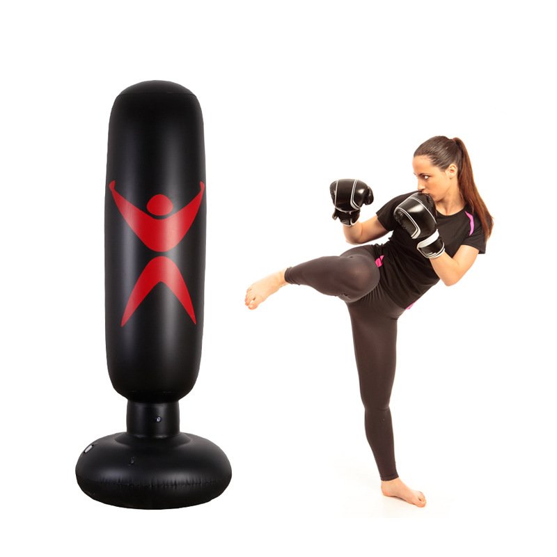 160cm Freestanding Inflatable Boxing Punching Bag Muay Thai Training Equipment For Stress Relief Back Sandbag - 1