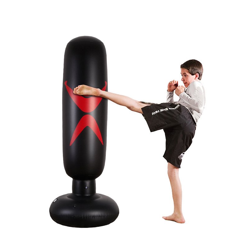 160cm Freestanding Inflatable Boxing Punching Bag Muay Thai Training Equipment For Stress Relief Back Sandbag - 2