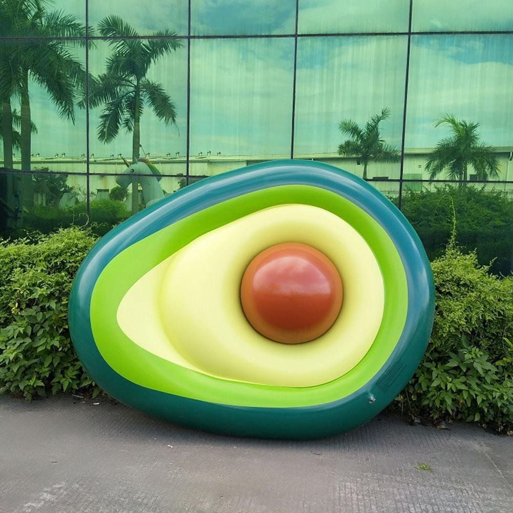 Jumbo 160x125cm Avocado Inflatable Swimming Float Ring Summer Beach Pool Toy For Kids Adults - 3