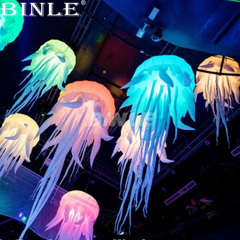 Multicolored 16 Led Light Inflatable Jellyfish Balloon Enchanting Stage And Event Decor - 1 Multicolored 16 Led Light Inflatable Jellyfish Balloon Enchanting Stage And Event Decor - 1