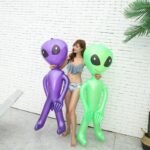 170cm Giant Alien Model Green Purple Blue Gray Pink Et Kids Adult Inflatable Toy Halloween Cosplay Brithday Party Supply Blow Up - 3