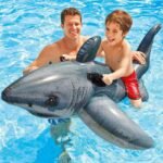 173cm Inflatable Shark Riding Whale Pool Float Swimming Ring Swim Circle Air Mattress Water Toys For Child Adult Beach Party - 2
