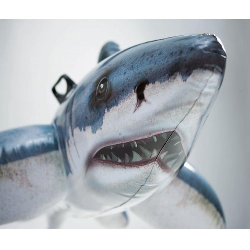 Large 173cm Inflatable Shark Whale Pool Float Swim Ring Air Mattress Water Toy For Kids And Adults Beach Party Fun - 7