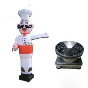 Outdoor Decoration 3mh Inflatable Chef Mini Air Dancer Sky Dancing Man For Restaurant
