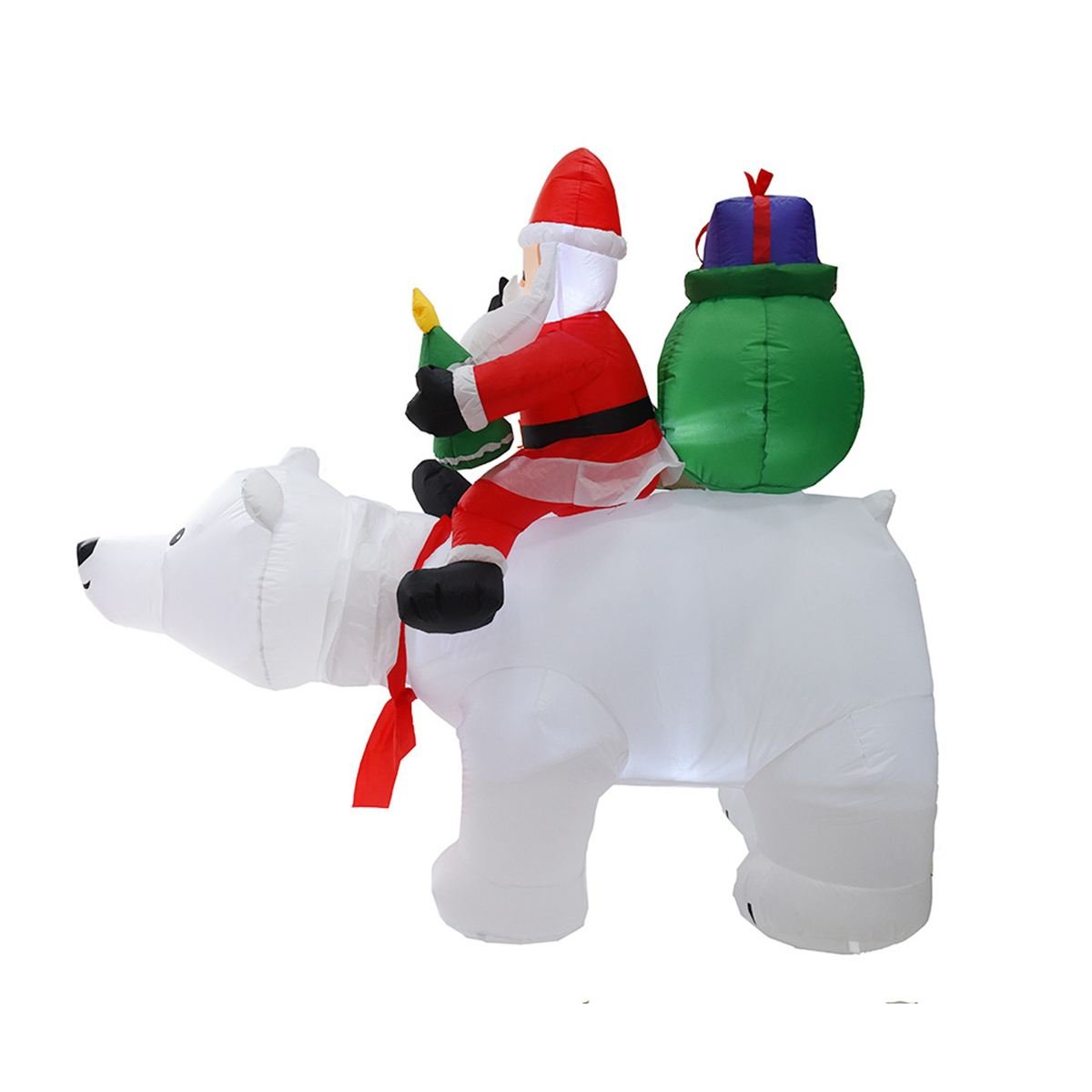 7x2m Led Glowing Inflatable Santa Claus Riding Polar Bear Kids Christmas Gift And Garden Decoration - 2 7x2m Led Glowing Inflatable Santa Claus Riding Polar Bear Kids Christmas Gift And Garden Decoration - 2