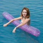 180cm Inflatable Swimming Pool Float Sparkly Swim Rod Super Noodle Holographic Rafts Stick Beach Glitter Giant Party Tube
