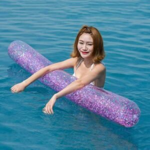 180cm Inflatable Swimming Pool Float Sparkly Swim Rod Super Noodle Holographic Rafts Stick Beach Glitter Giant Party Tube