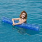 180cm Inflatable Swimming Pool Float Sparkly Swim Rod Super Noodle Holographic Rafts Stick Beach Glitter Giant Party Tube - 5