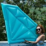180cm Giant Diamond Inflatable Pool Float Sky Blue Lie-on Swimming Ring Air Mattress Beach Party Props Water Fun Toys Boia