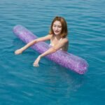 180cm Giant Glitter Super Noodle Summer Sparkly Swimming Pool Float Air Mattress Water Party Inflatable Toys For Adult Kids - 2