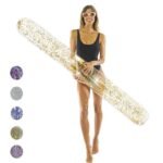 180cm Giant Glitter Super Noodle Summer Sparkly Swimming Pool Float Air Mattress Water Party Inflatable Toys For Adult Kids