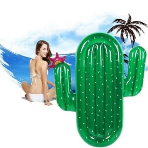180cm Outdoor Beach Pool Inflatable Cactus Swim Lounge Chair Adult Giant Float Interactive Fun Summer Water Party Toy - 2
