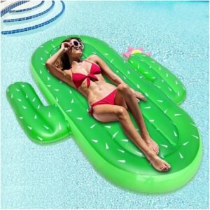 180cm Outdoor Beach Pool Inflatable Cactus Swim Lounge Chair Adult Giant Float Interactive Fun Summer Water Party Toy