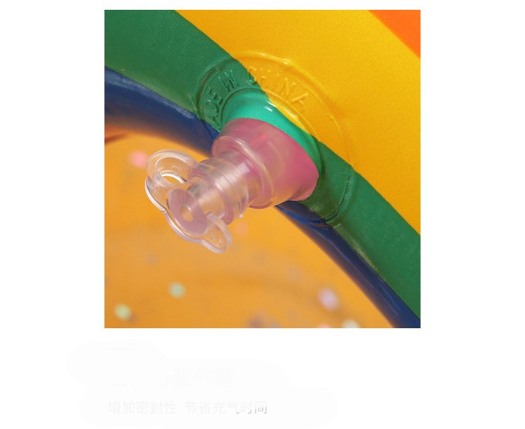 180cm Luxury Inflatable Glitter Unicorn Pool Float Transparent Rainbow Pegasus Swim Ring Kids Adults Water Play Toy - 5