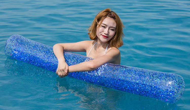 Sparkly Holographic Giant 180cm Inflatable Swimming Pool Float Glitter Swim Noodle Super Party Beach Raft Stick - 6 Sparkly Holographic Giant 180cm Inflatable Swimming Pool Float Glitter Swim Noodle Super Party Beach Raft Stick - 6