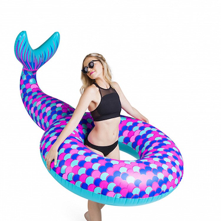 Extra Large 180cmx120cm Inflatable Mermaid Swim Ring Thickened Durable Summer Pool Float Lifebuoy - 1