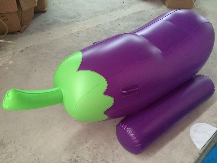 Summer Fun Giant Inflatable Eggplant Pool Float 190cm75inch Water Board Air Bed Swimming Raft Mattress Toy - 3
