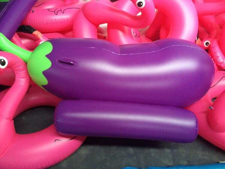 Summer Fun Giant Inflatable Eggplant Pool Float 190cm75inch Water Board Air Bed Swimming Raft Mattress Toy - 6