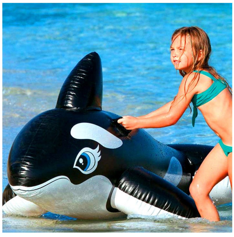 Black Whale 190cm Inflatable Ecofriendly Pvc Pool Float Adult Water Bed Swimming Ring Party Toy - 2