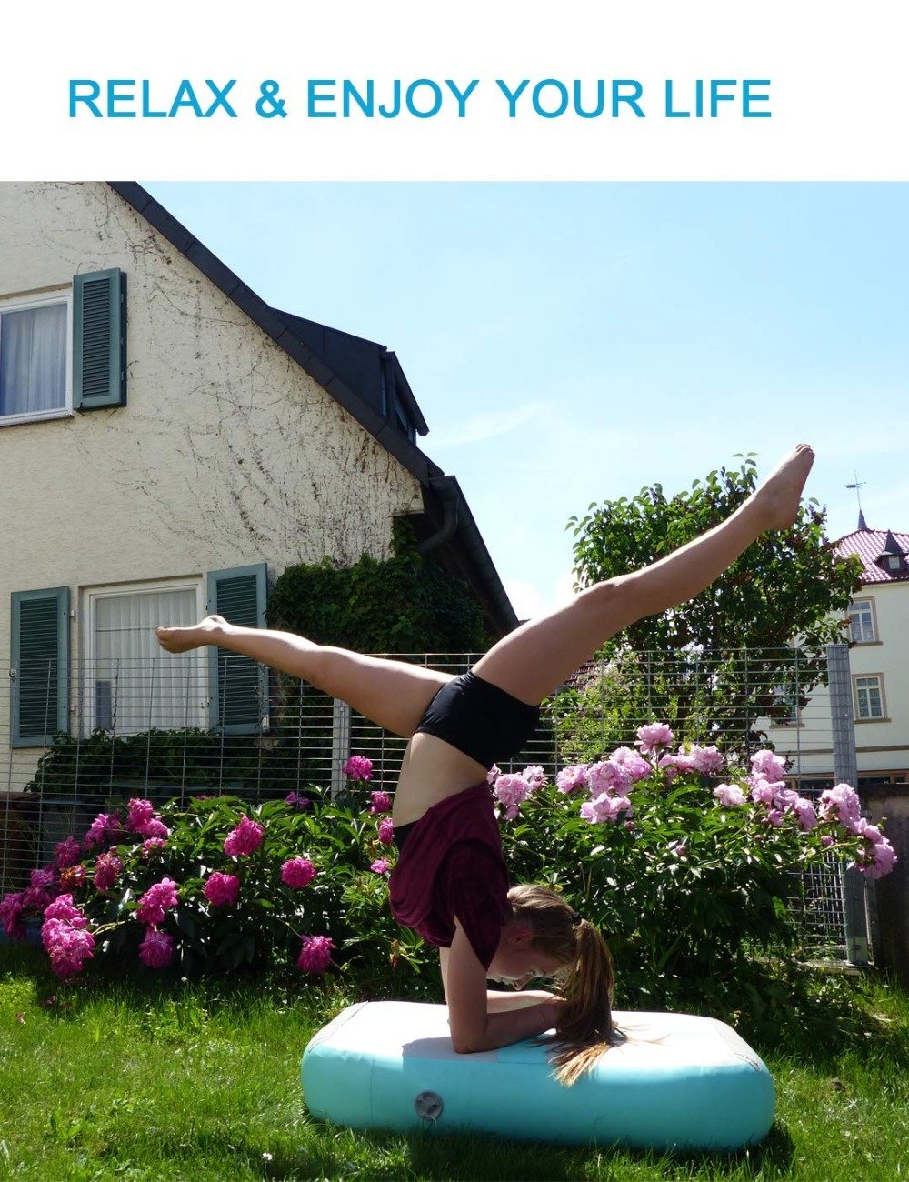 Inflatable Gymnastics Tumble Track Mat 1m X 06m X 01m Air Board For Training Exercise - 3