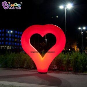 2 4m Inflatable Heart Lighting Tube Inflated Outdoor Decorative For Valentine Wedding - 2
