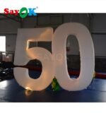 2 5m 8 2fth Giant Inflatable Letters With Lights Number 50 Figures Letter Led For Wedding Anniversary - 3
