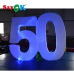 2 5m 8 2fth Giant Inflatable Letters With Lights Number 50 Figures Letter Led For Wedding Anniversary - 2