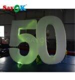 2 5m 8 2fth Giant Inflatable Letters With Lights Number 50 Figures Letter Led For Wedding Anniversary - 4