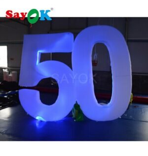 2 5m 8 2fth Giant Inflatable Letters With Lights Number 50 Figures Letter Led For Wedding Anniversary - 2