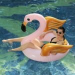 2 Giant Inflatable Swimming Circle Float Swan Ring With Gold Wings Adult Kids Water Party Toy Piscina - 3