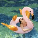 2 Giant Inflatable Swimming Circle Float Swan Ring With Gold Wings Adult Kids Water Party Toy Piscina - 4