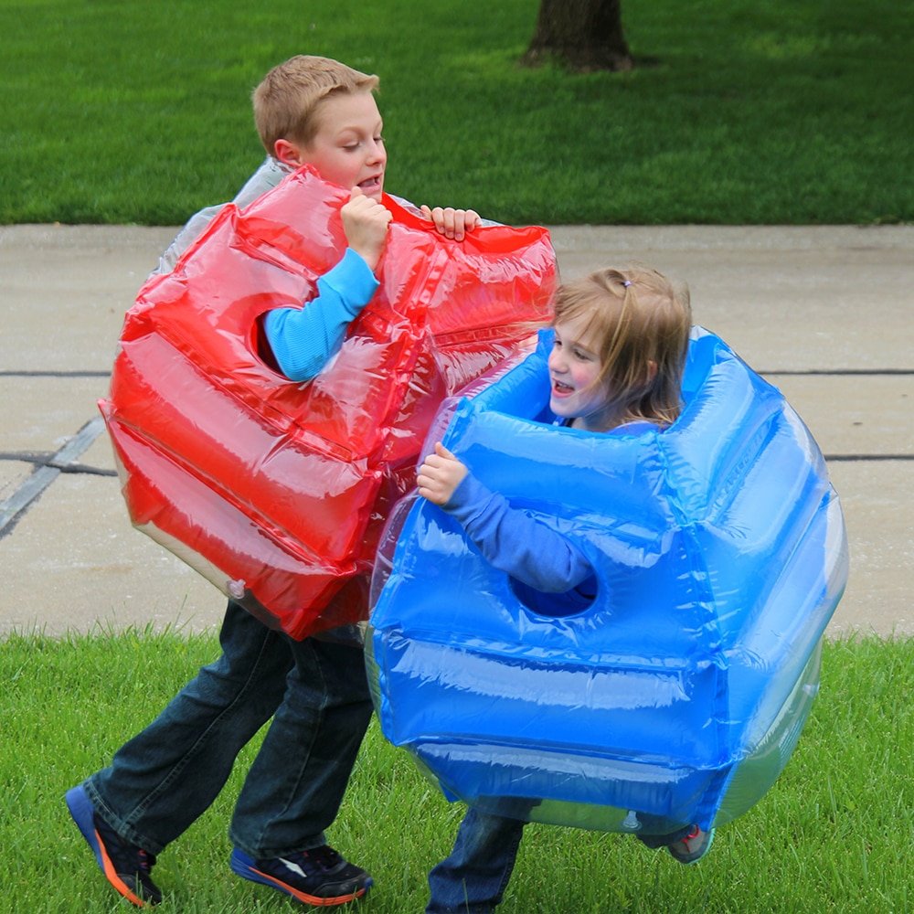 2 Pieces Set Inflatable Body Bucket Bumper Ball Children Kids Sumo Bopper Sensory Training Outdoor Sport Toys
