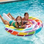 200cm Giant Rainbow Inflatable Lollipop Child Pool Float Huge Candy Floating Raft Water Party Kids Fun Toys Lounger Air Mattres