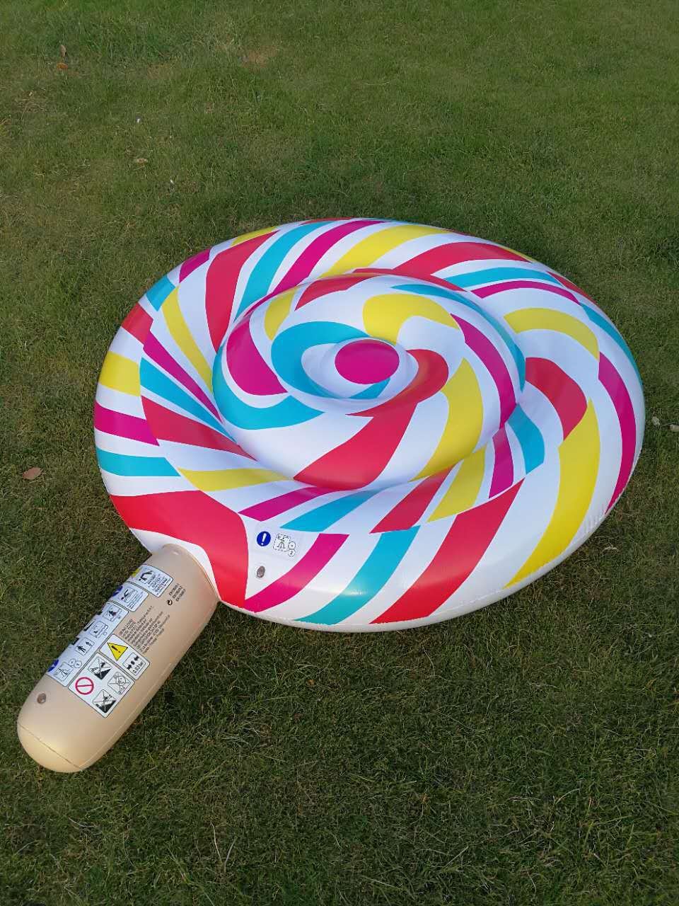 Extra Large 200cm Inflatable Rainbow Lollipop Pool Float Kids Water Party Fun Toy Giant Candythemed Air Mattress Lounger - 2