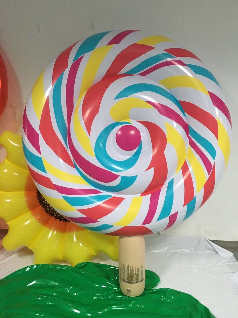 Extra Large 200cm Inflatable Rainbow Lollipop Pool Float Kids Water Party Fun Toy Giant Candythemed Air Mattress Lounger - 4