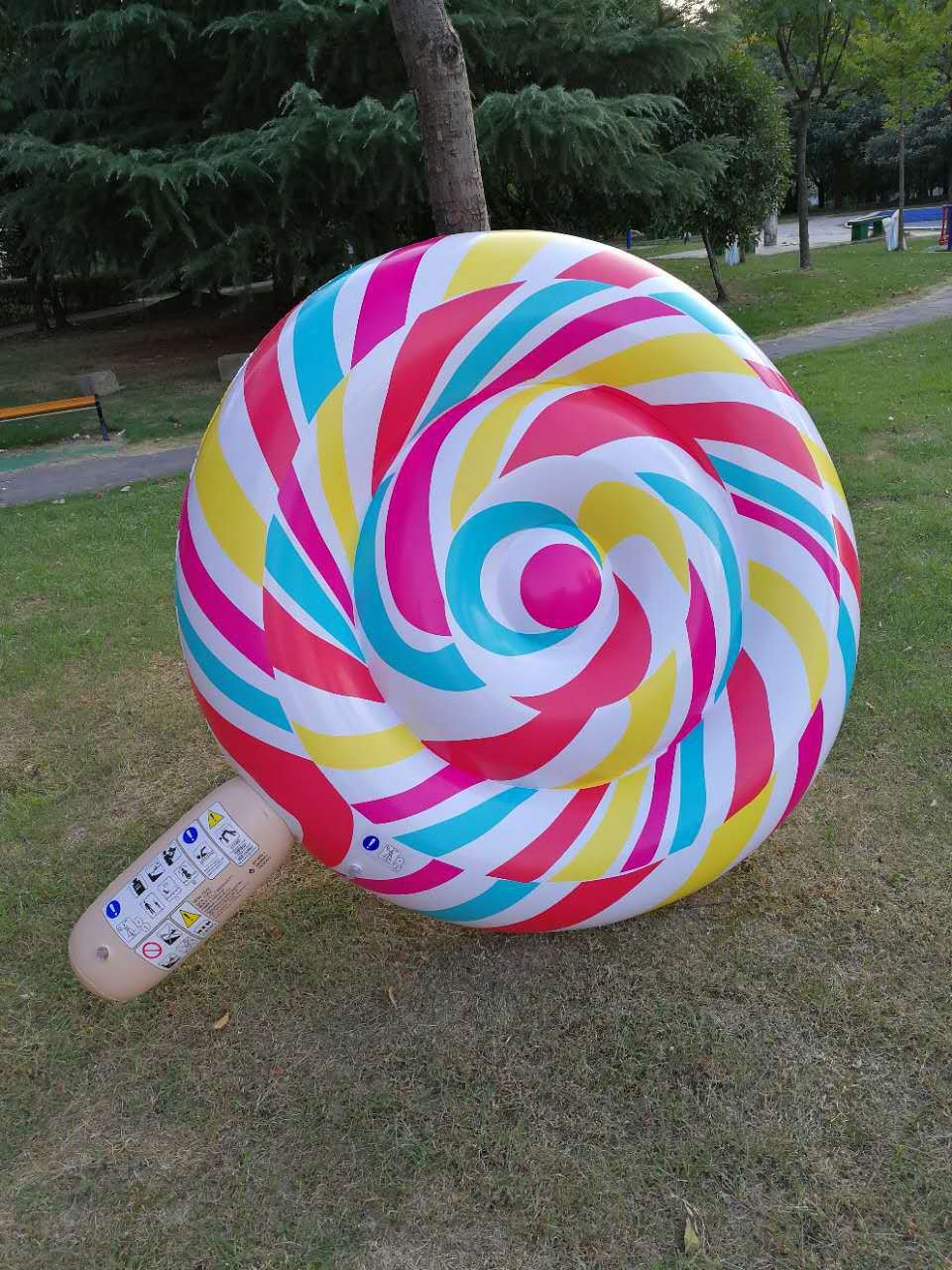 Extra Large 200cm Inflatable Rainbow Lollipop Pool Float Kids Water Party Fun Toy Giant Candythemed Air Mattress Lounger - 8