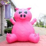 3x2 5x3mh Inflatable Red Pig Cartoon Inflated Personalized Sitting Swine Model Decoration Advert Toy