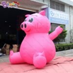 3x2 5x3mh Inflatable Red Pig Cartoon Inflated Personalized Sitting Swine Model Decoration Advert Toy - 3