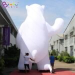 6mh Inflatable Standing Polar Bear Waving Model Characteristic White For Advert Promotion Item - 2