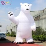 6mh Inflatable Standing Polar Bear Waving Model Characteristic White For Advert Promotion Item - 6