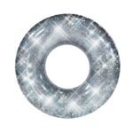 Inflatable Pool Float Confetti Silver Glitter Air Swimming Ring Mattress Floating Lounger Women Beach Sea Party Piscina - 4