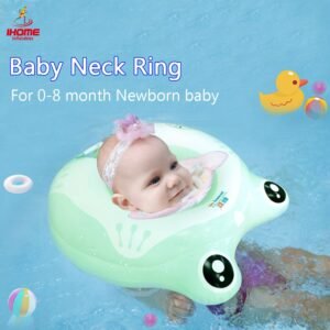 Newborn Baby Neck Ring Inflatable Swim Circle Cartoon Frog Children Pool Float For 0-8 Months Infant Buoy Bathing Toys - 2