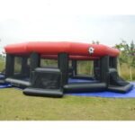 Inflatable Football Field With Doors Soccer For Playing Team Match Game Air Blower
