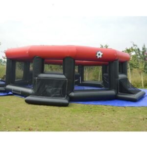 Inflatable Football Field With Doors Soccer For Playing Team Match Game Air Blower