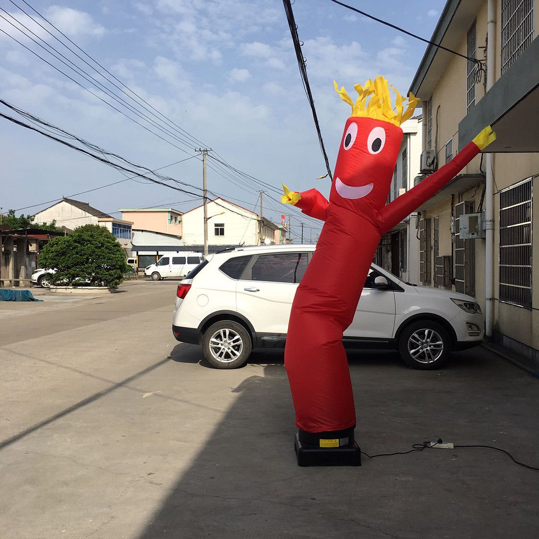 20ft High Visibility Inflatable Sky Dancer 6m Advertising Wind Puppet Outdoor Wavy Air Tube Man With Flag - 3