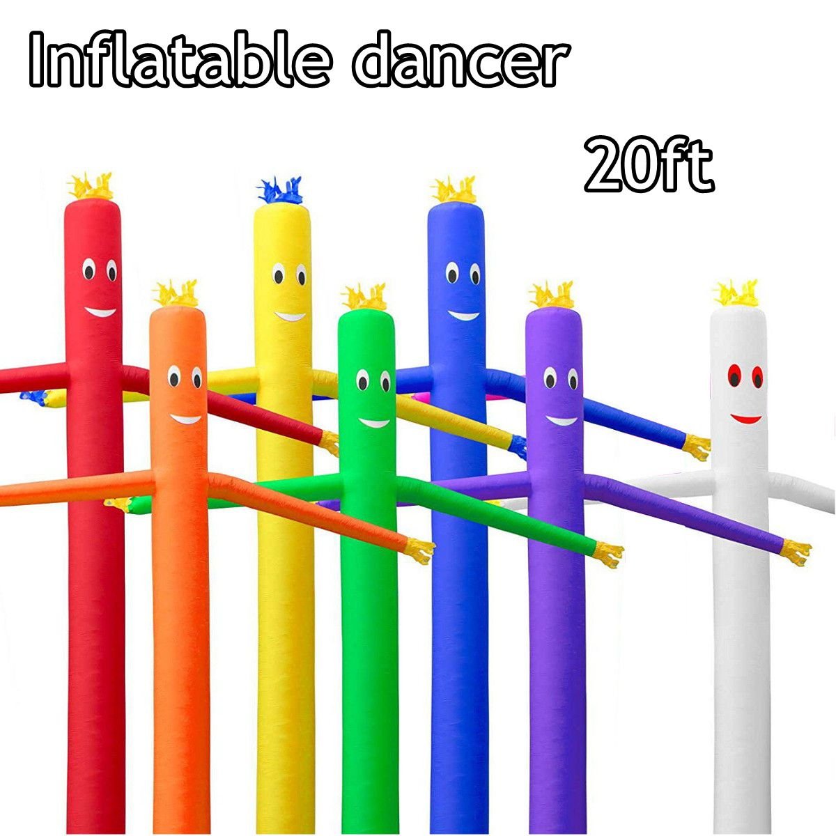 20ft High Visibility Inflatable Sky Dancer 6m Advertising Wind Puppet Outdoor Wavy Air Tube Man With Flag - 4