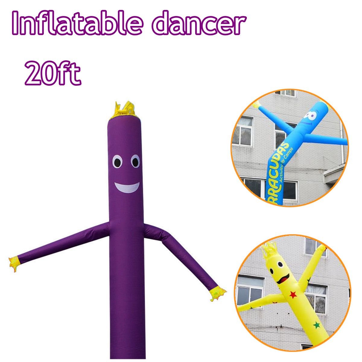 20ft 6m Outdoor Inflatable Advertising Sky Dancer Wind Puppet Wavy Tube Man For Promotions And Events - 2