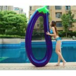 220x110cm Summer Swimming Pool Floating Inflatable Eggplant Mattress Ring Circle Island Cool Water Party Toy Kids Adult - 4