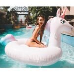 225cm Giant Inflatable Pegasus Horse Pool Float Ride-on Unicorn Swimming Lounger Raft Summer Beach Air Mattress Water Party Toys